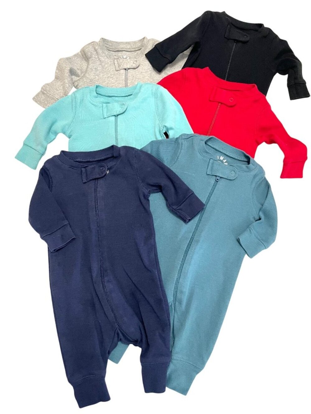 BUNDLE Primary Cotton Zip Front One Piece Sleepers Size Newborn Various Colors